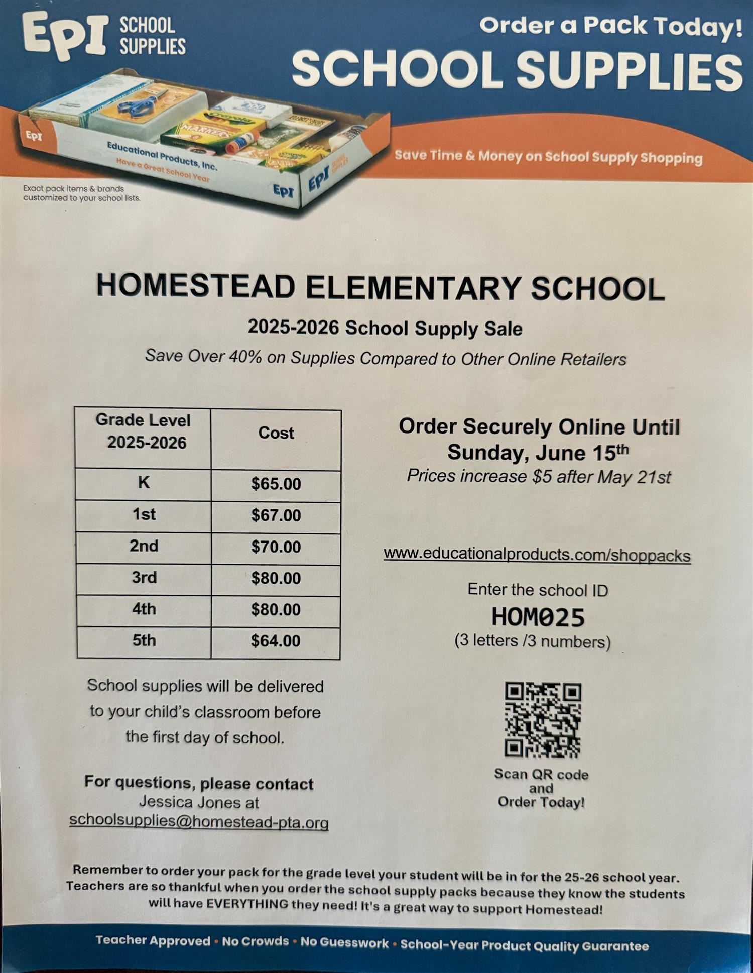  School Supply Sales